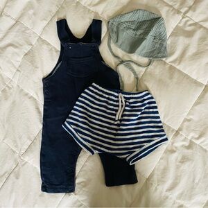 Petit Bateau, Seed Heritage & Jellytree Baby Bundle 3-6M Overalls & Terry Shorts